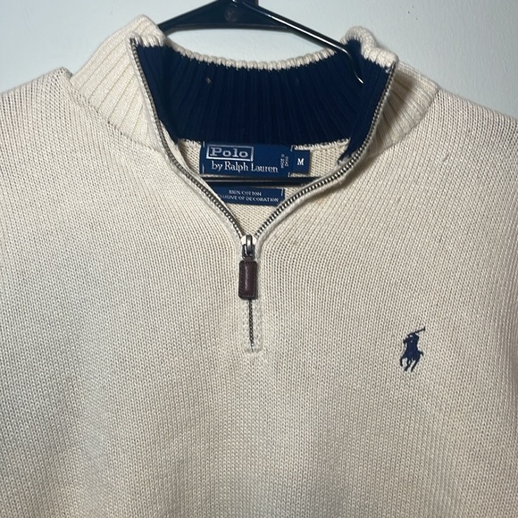 Polo by Ralph Lauren size extra large cream, quarter zip sweater - Picture 2 of 7
